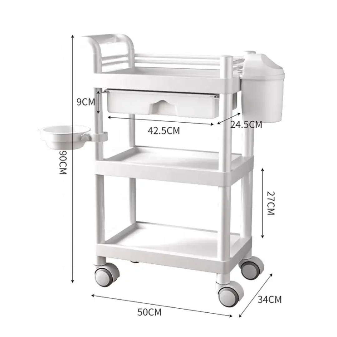Facial Trolley- white ABS - Image 2