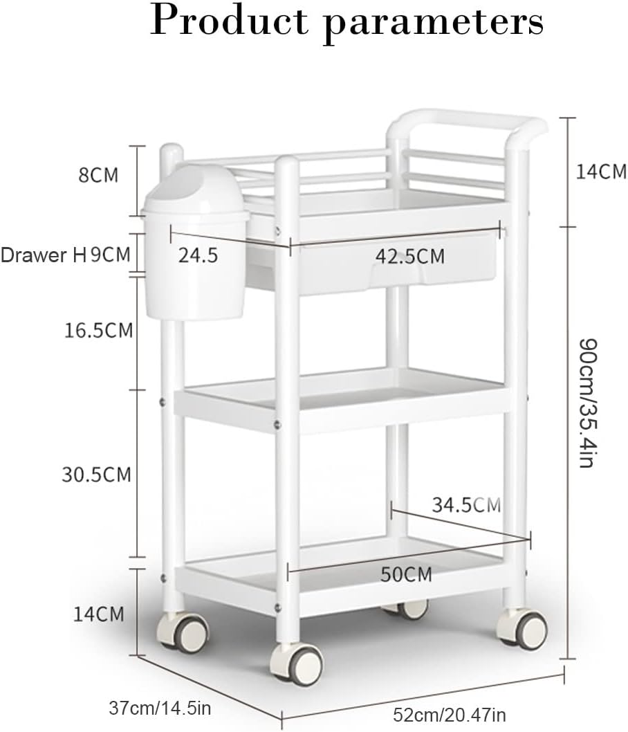 Facial Trolley- white ABS - Image 5